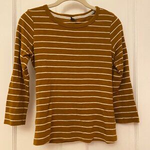 Anthropologie Mustard Yellow and White Striped Shirt!